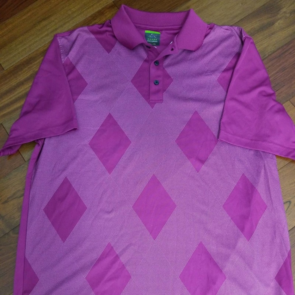 Greg Norman  Men's Purple/Pink Polo Shirt Size L 70320-0193